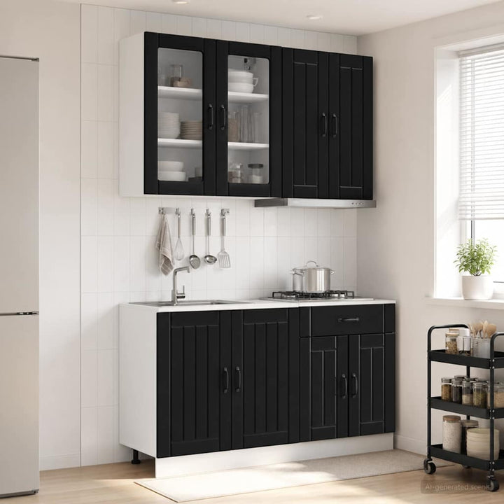 Køkken enhed LUCCA 4 pcs Sort Konstrueret træ
