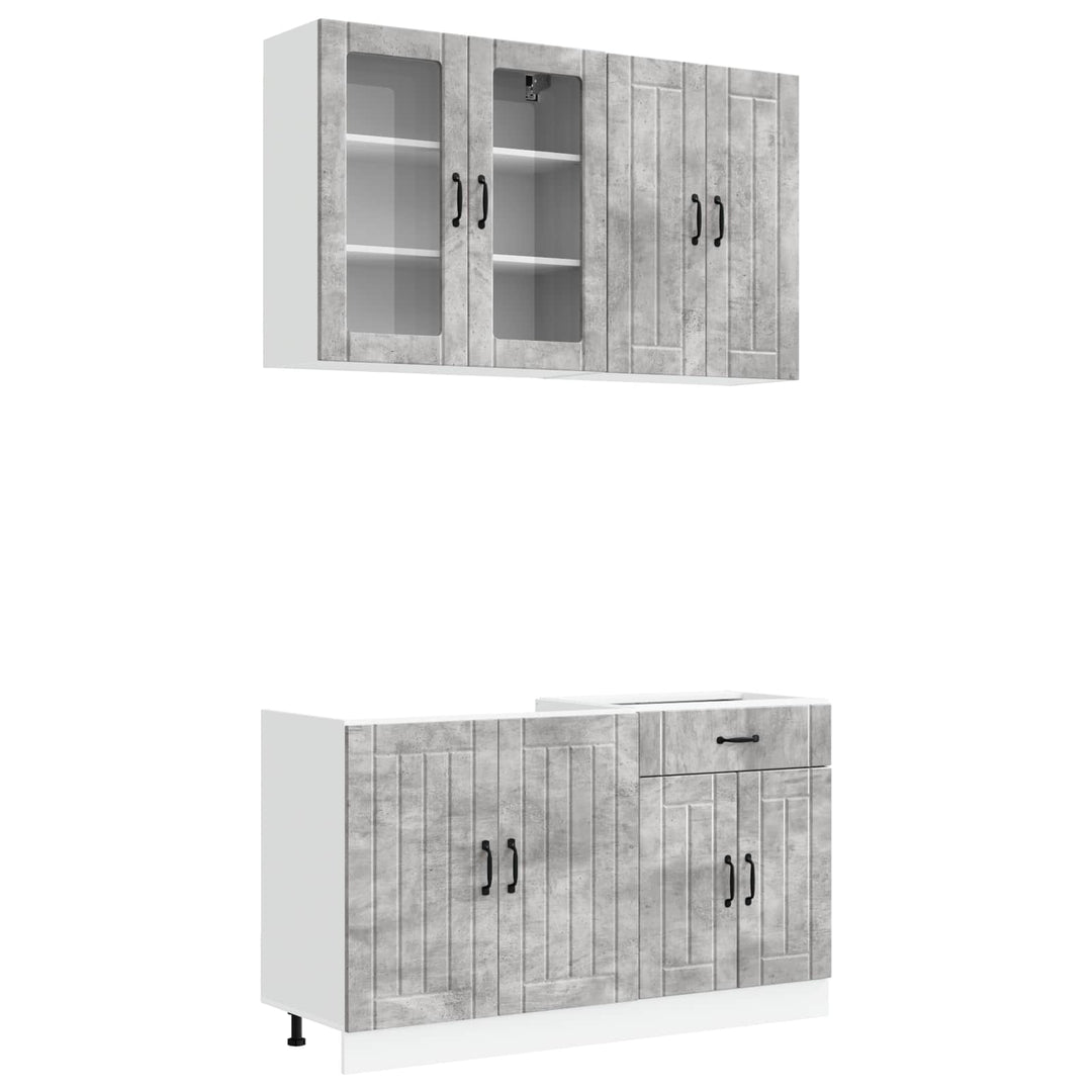 Køkken enhed LUCCA 4 pcs Betongrå Konstrueret træ