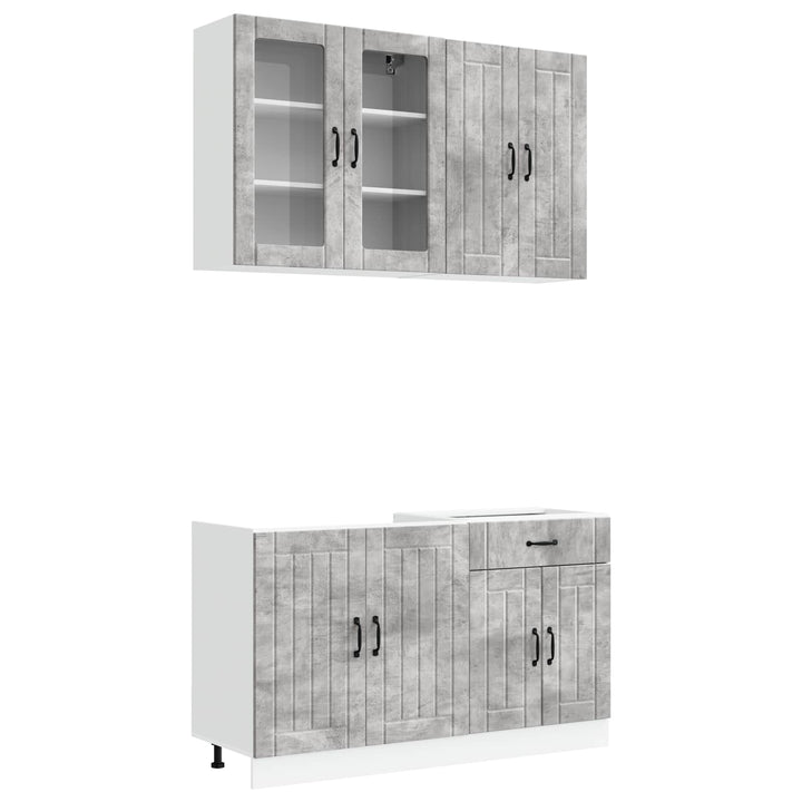 Køkken enhed LUCCA 4 pcs Betongrå Konstrueret træ