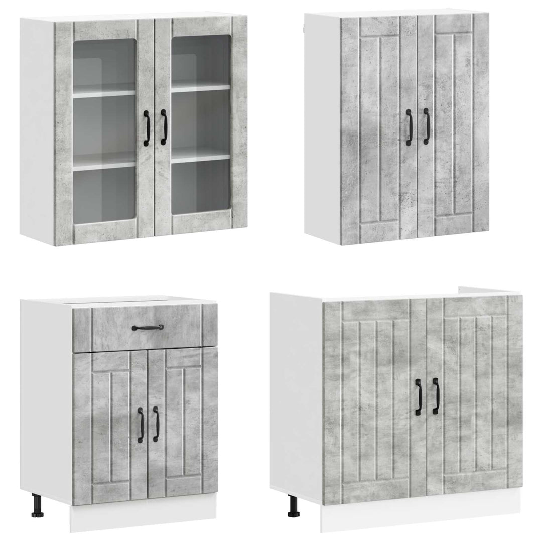 Køkken enhed LUCCA 4 pcs Betongrå Konstrueret træ
