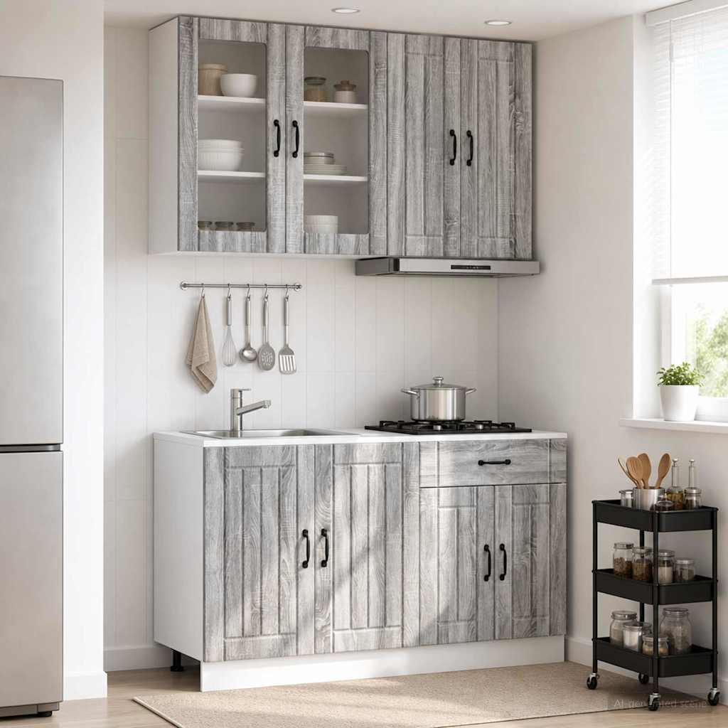 Køkken enhed LUCCA 4 pcs Grå Sonoma Konstrueret træ