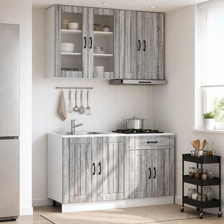 Køkken enhed LUCCA 4 pcs Grå Sonoma Konstrueret træ
