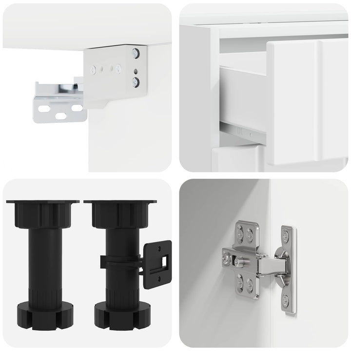 Køkken enhed LUCCA 4 stk. Hvid Konstrueret træ
