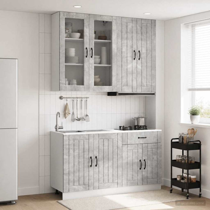 Køkken enhed LUCCA 4 pcs Betongrå Konstrueret træ