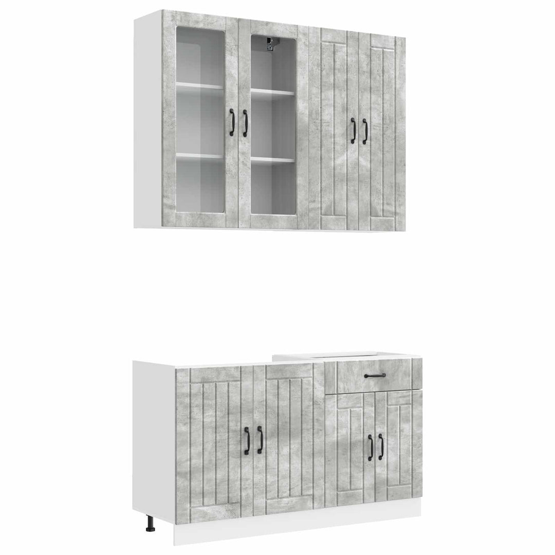 Køkken enhed LUCCA 4 pcs Betongrå Konstrueret træ