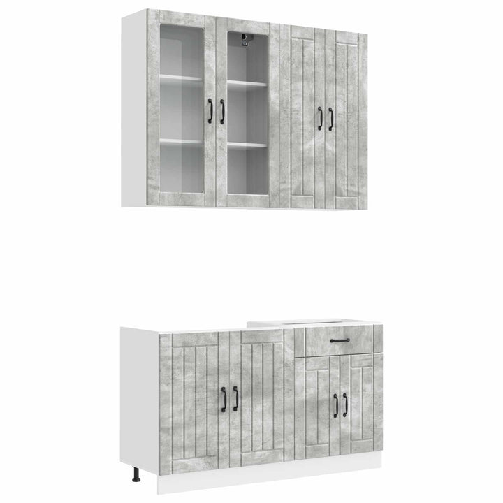 Køkken enhed LUCCA 4 pcs Betongrå Konstrueret træ