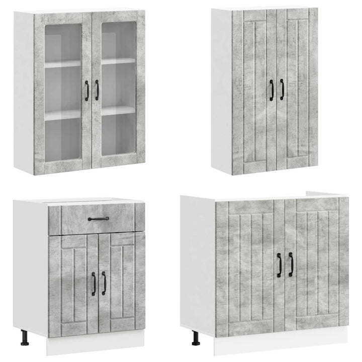 Køkken enhed LUCCA 4 pcs Betongrå Konstrueret træ