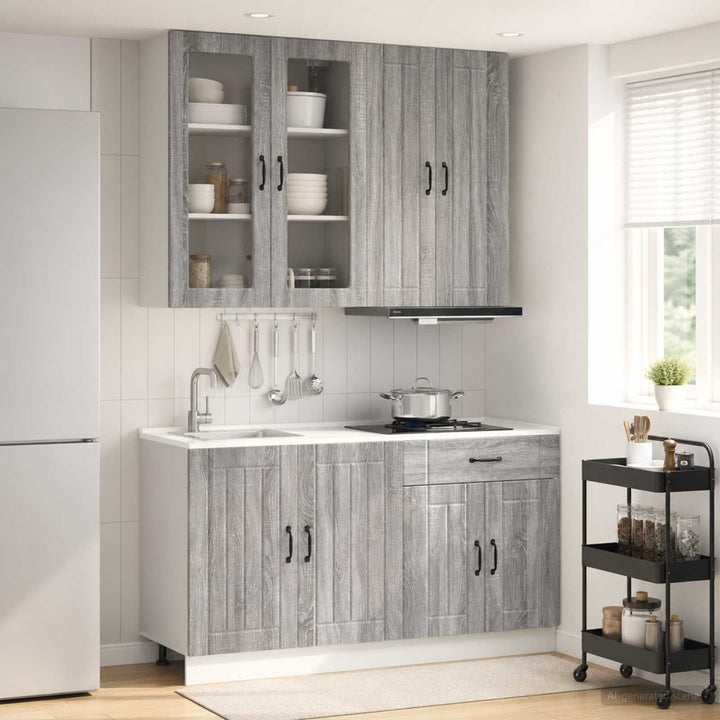 Køkken enhed LUCCA 4 pcs Grå Sonoma Konstrueret træ