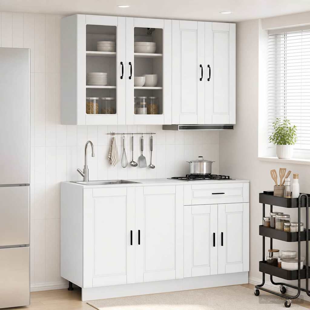 Køkken enhed PORTO 4 pcs Hvid Konstrueret træ
