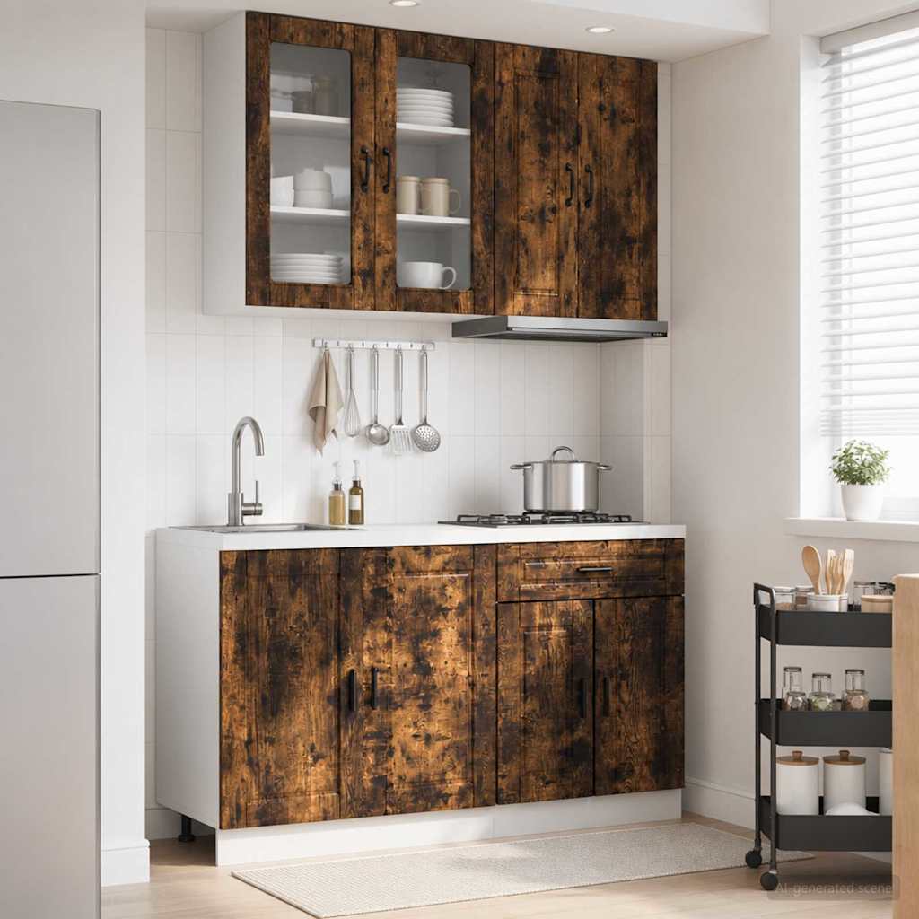Køkken enhed PORTO 4 pcs Røget eg Konstrueret træ