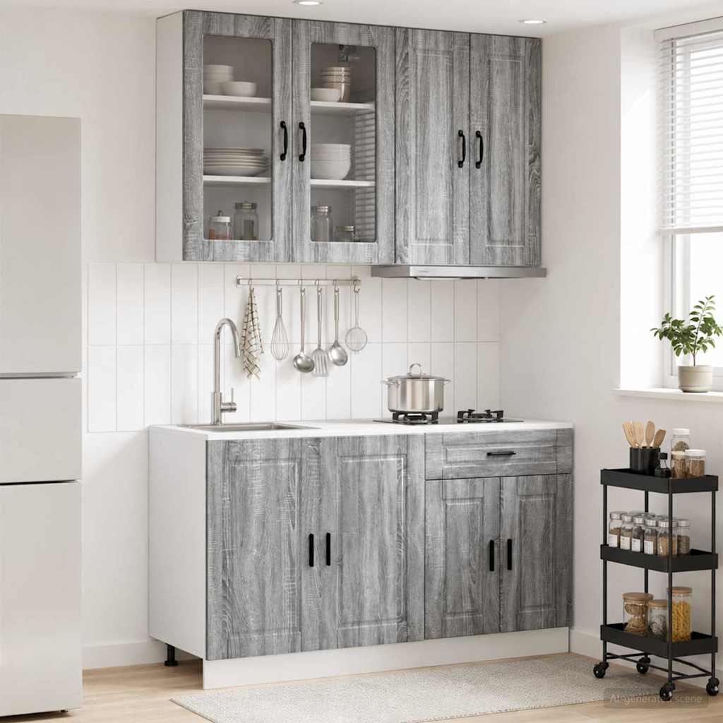Køkken enhed PORTO 4 pcs Grå Sonoma Konstrueret træ