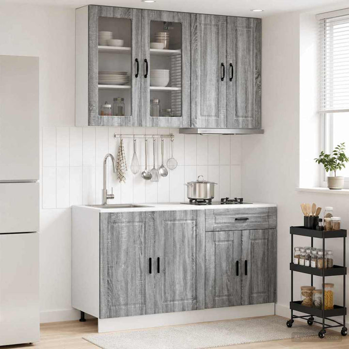 Køkken enhed PORTO 4 pcs Grå Sonoma Konstrueret træ