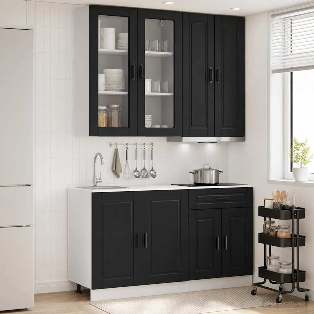 Køkken enhed PORTO 4 pcs Sort Konstrueret træ