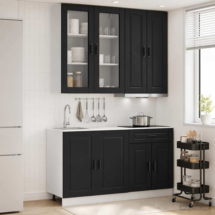Køkken enhed PORTO 4 pcs Sort Konstrueret træ