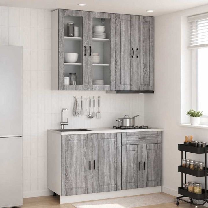 Køkken enhed PORTO 4 pcs Grå Sonoma Konstrueret træ