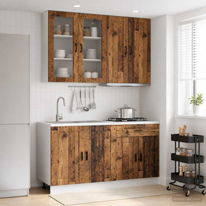 Køkken enhed PORTO 4 pcs Gammelt træ Konstrueret træ