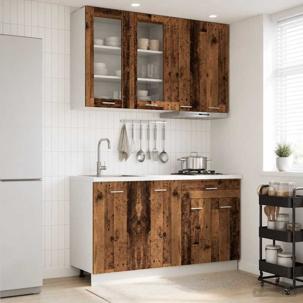 Køkken enhed LYON 4 pcs Gammelt træ Konstrueret træ