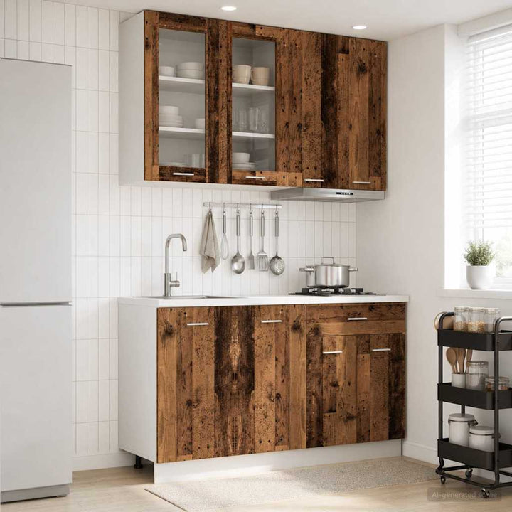 Køkken enhed LYON 4 pcs Gammelt træ Konstrueret træ