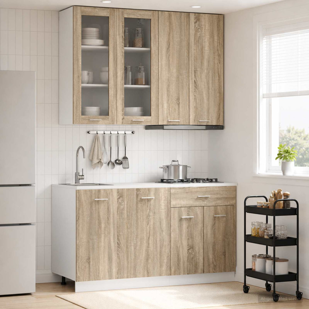 Køkken enhed LYON 4 pcs Sonoma-eg Konstrueret træ