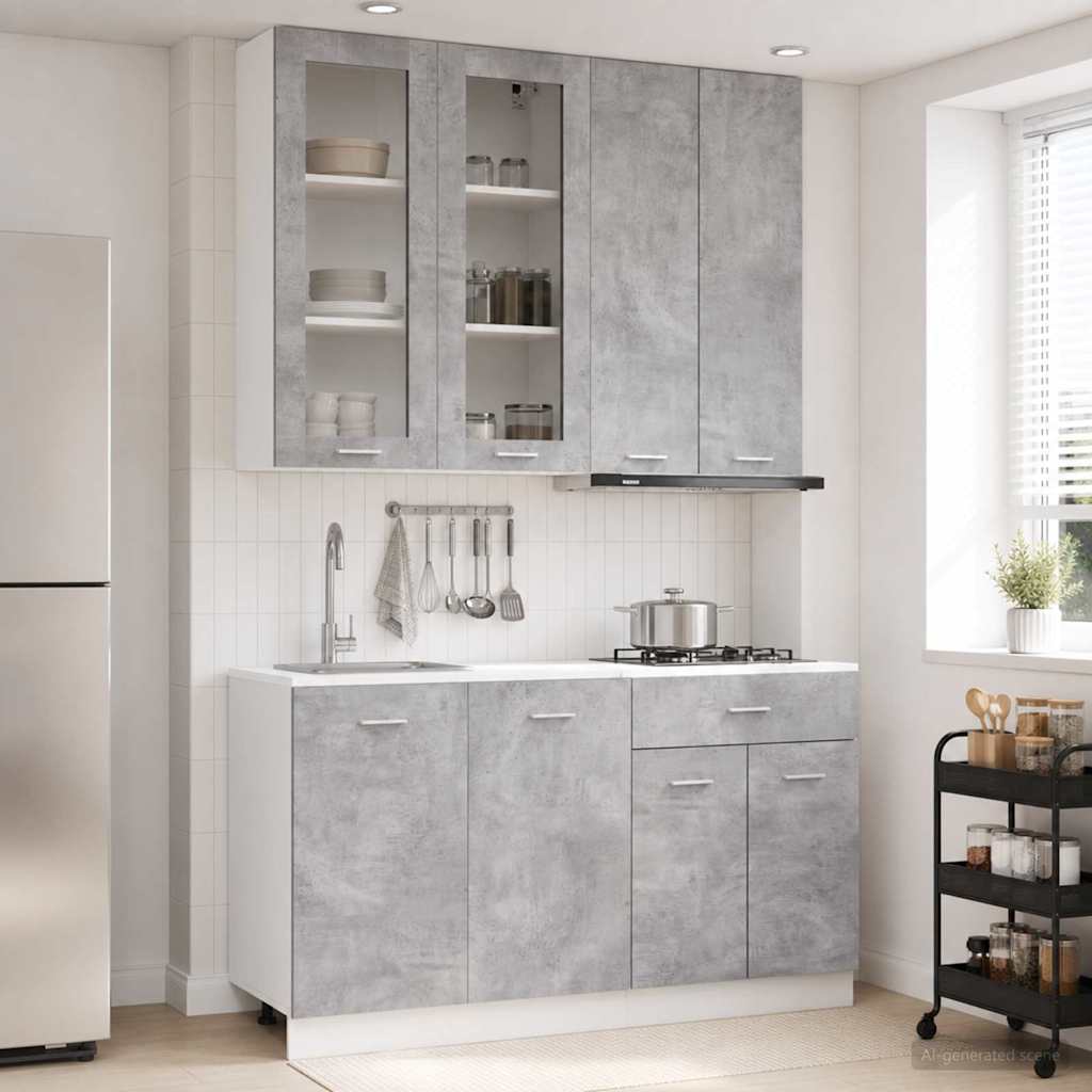 Køkken enhed LYON 4 pcs Betongrå Konstrueret træ