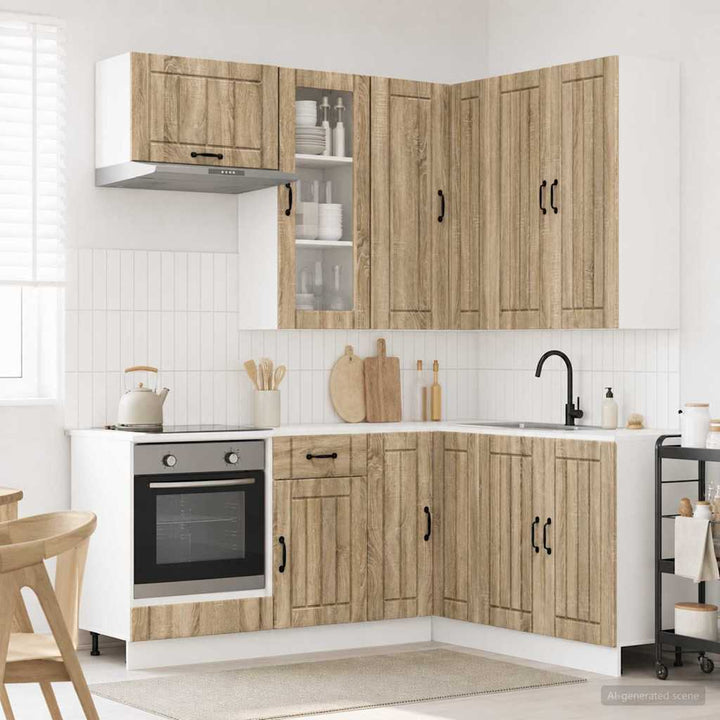 Køkken enhed LUCCA 8 pcs Sonoma-eg Konstrueret træ