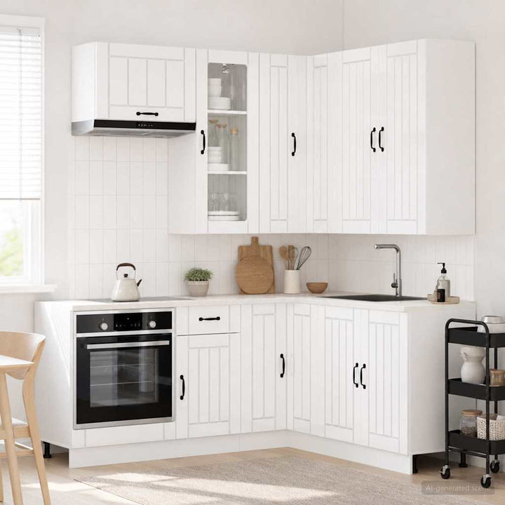 Køkken enhed LUCCA 8 pcs Hvid højglans Konstrueret træ