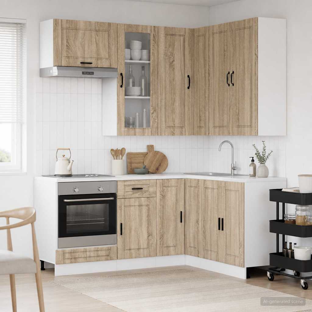 Køkken enhed PORTO 8 pcs Sonoma-eg Konstrueret træ