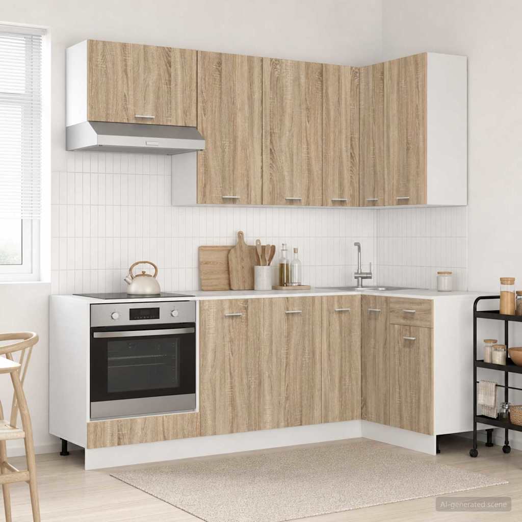 Køkken enhed LYON 8 pcs Sonoma-eg Konstrueret træ