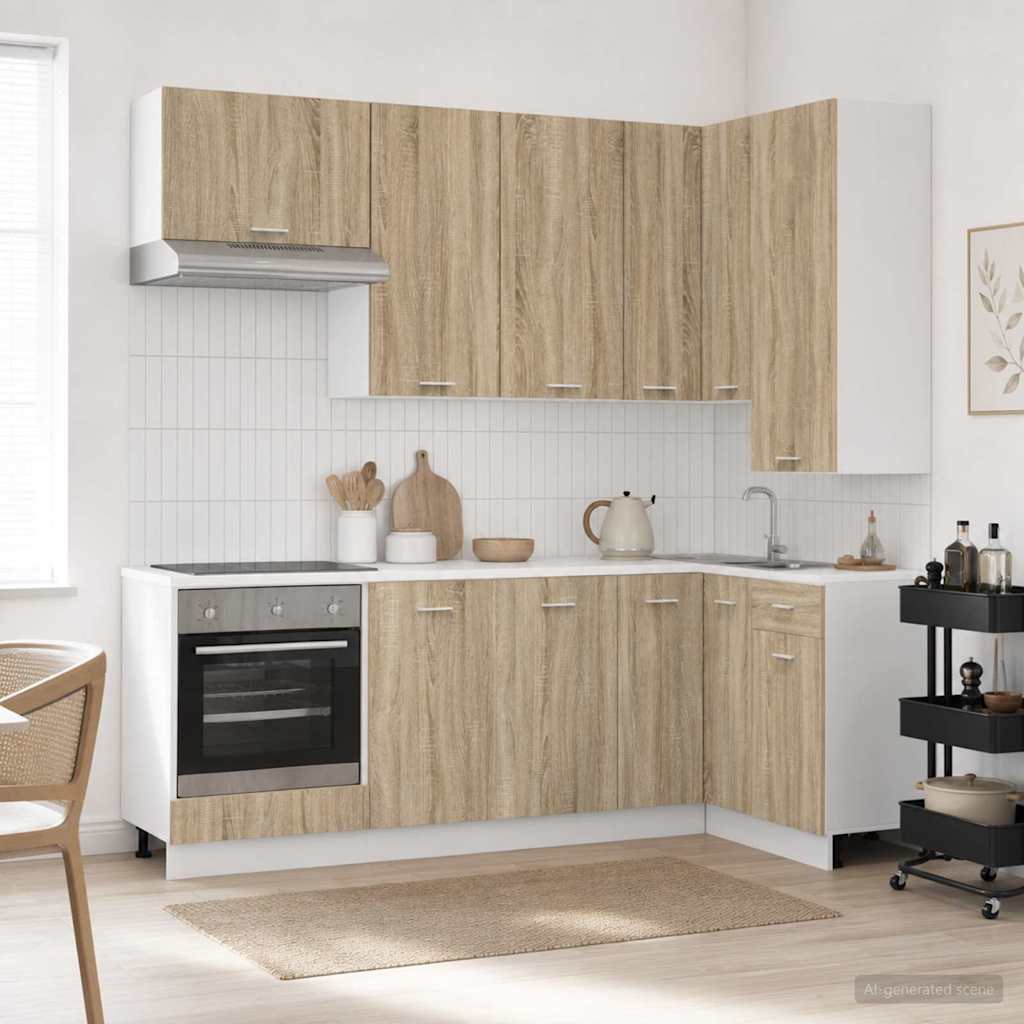 Køkken enhed LYON 8 pcs Sonoma-eg Konstrueret træ