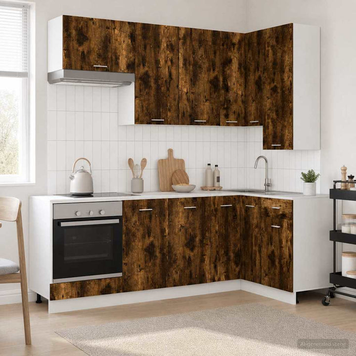 Køkken enhed LYON 8 pcs Røget eg Konstrueret træ