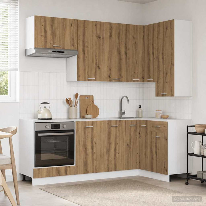 Køkken enhed LYON 8 pcs Artisan-eg Konstrueret træ
