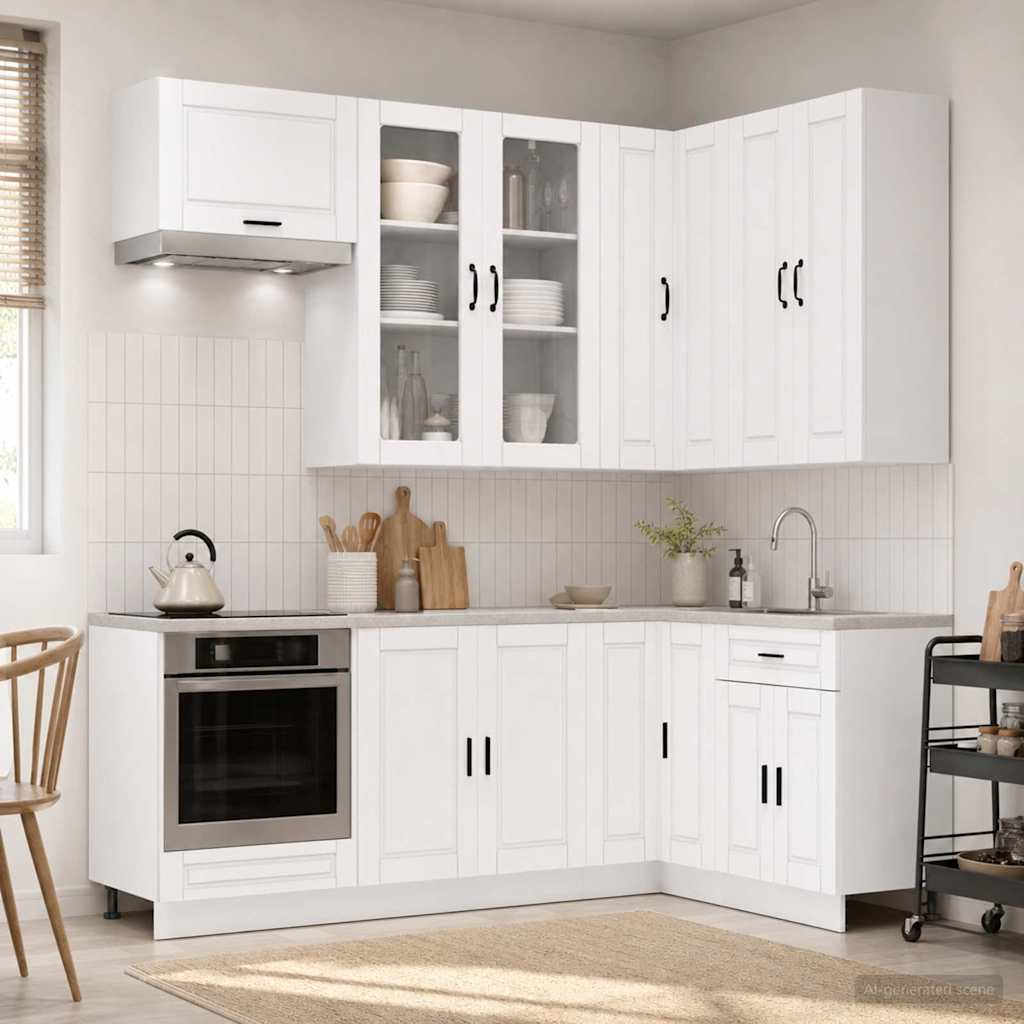 Køkken enhed PORTO 8 pcs Hvid Konstrueret træ