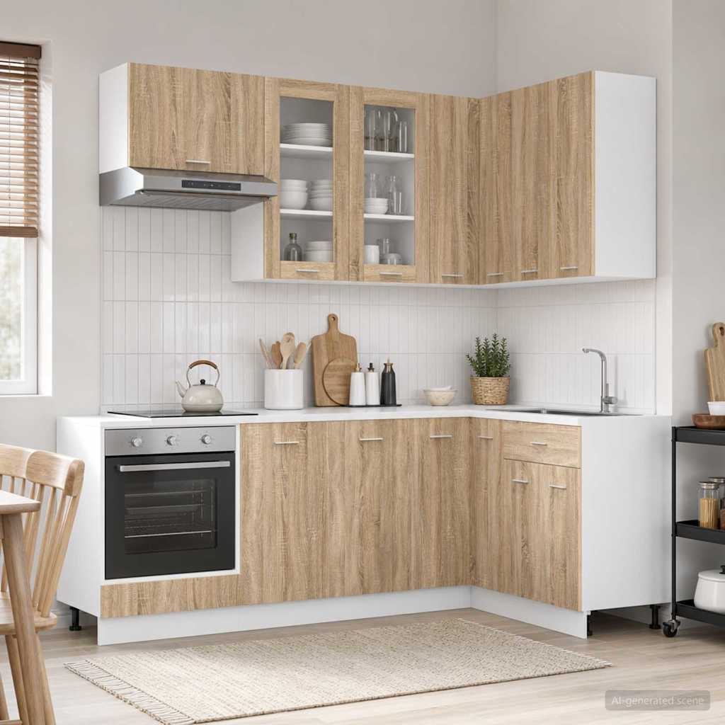 Køkken enhed LYON 8 pcs Sonoma-eg Konstrueret træ