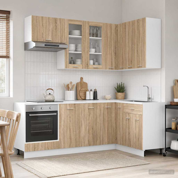 Køkken enhed LYON 8 pcs Sonoma-eg Konstrueret træ