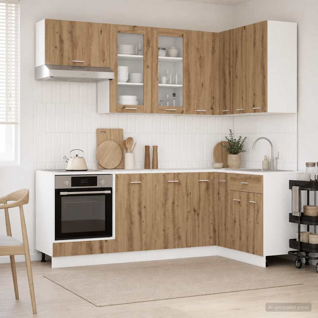 Køkken enhed LYON 8 pcs Artisan-eg Konstrueret træ