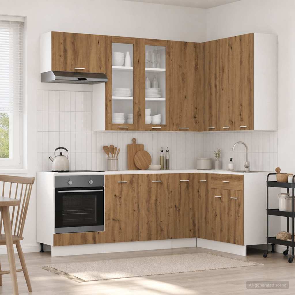 Køkken enhed LYON 8 pcs Artisan-eg Konstrueret træ