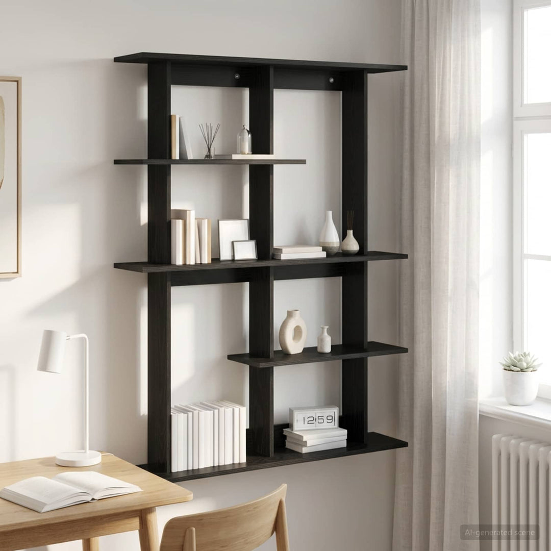 Væghylde Sort eg 102 x 20 x 130 cm Konstrueret træ
