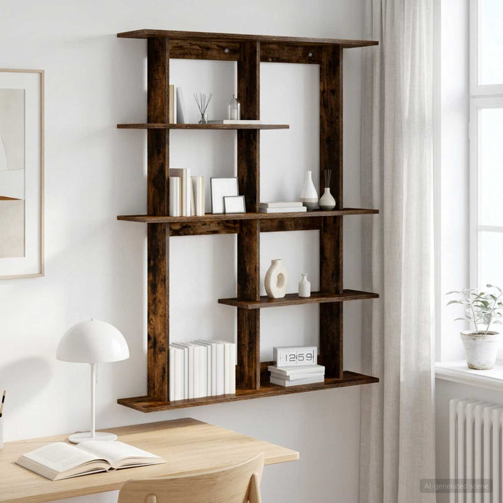 Væghylde Røget eg 102 x 20 x 130 cm Konstrueret træ