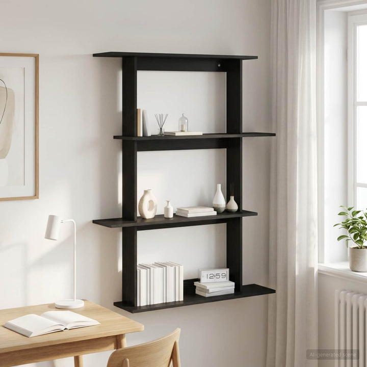 Væghylde Sort eg 100 x 20 x 126 cm Konstrueret træ