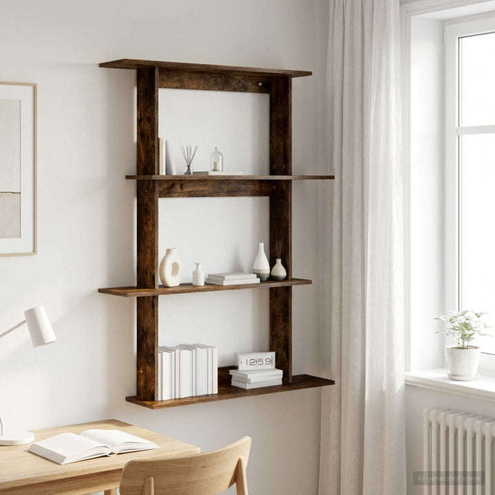 Væghylde Røget eg 100 x 20 x 126 cm Konstrueret træ