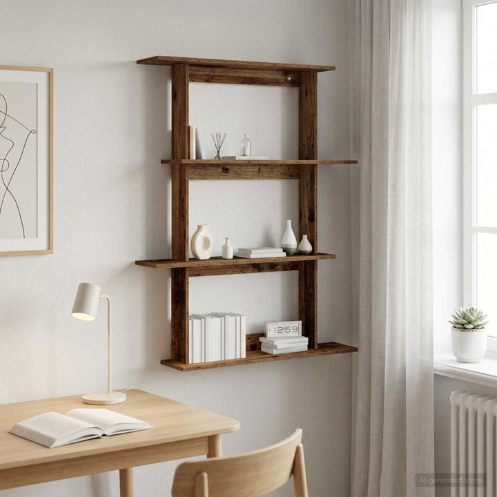 Væghylde Gammelt træ 100 x 20 x 126 cm Konstrueret træ