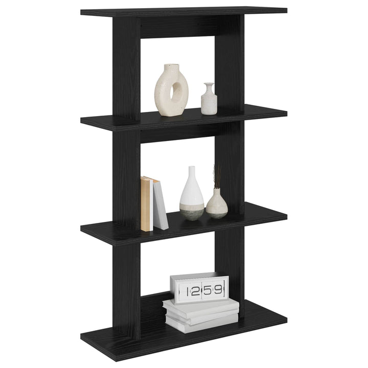 Væghylde Vægmonteret Sort eg 56 x 20 x 90 cm Konstrueret træ