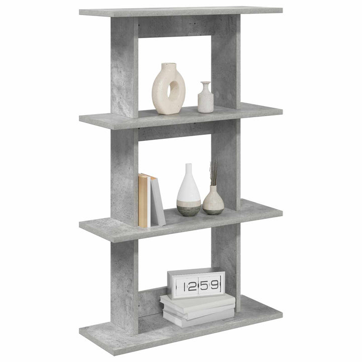 Væghylde Vægmonteret Betongrå 56 x 20 x 90 cm Konstrueret træ