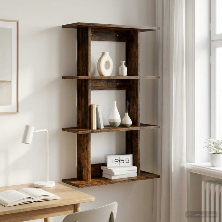 Væghylde Vægmonteret Røget eg 56 x 20 x 90 cm Konstrueret træ