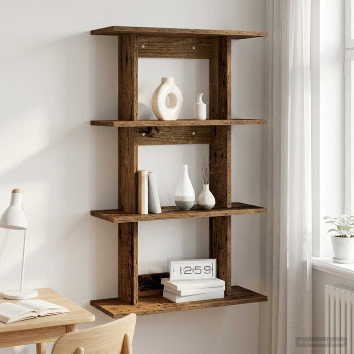 Væghylde Vægmonteret Gammelt træ 56 x 20 x 90 cm