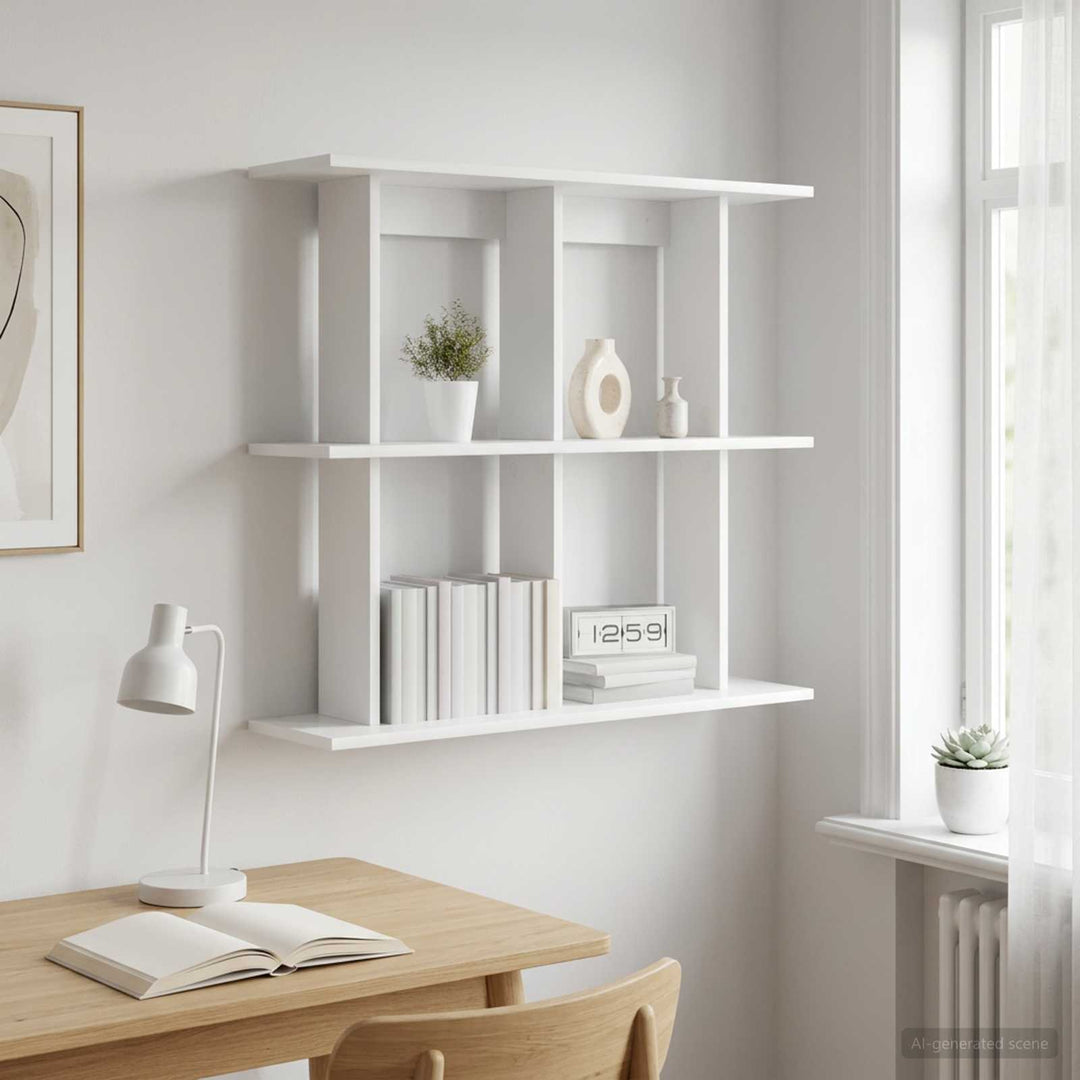 Væghylde Vægmonteret Hvid 80 x 20 x 75 cm Konstrueret træ