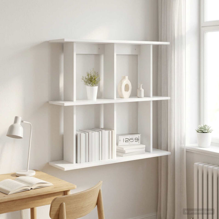 Væghylde Vægmonteret Hvid 100 x 20 x 75 cm Konstrueret træ