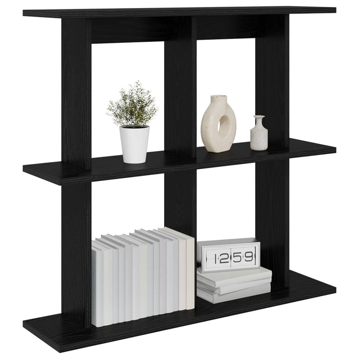Væghylde Vægmonteret Sort eg 100 x 20 x 75 cm Konstrueret træ