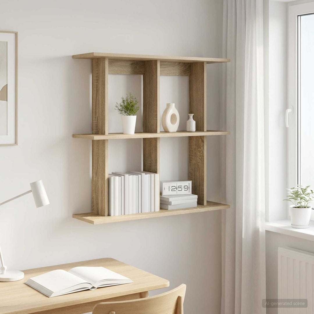 Væghylde Vægmonteret Sonoma-eg 100 x 20 x 75 cm Konstrueret træ
