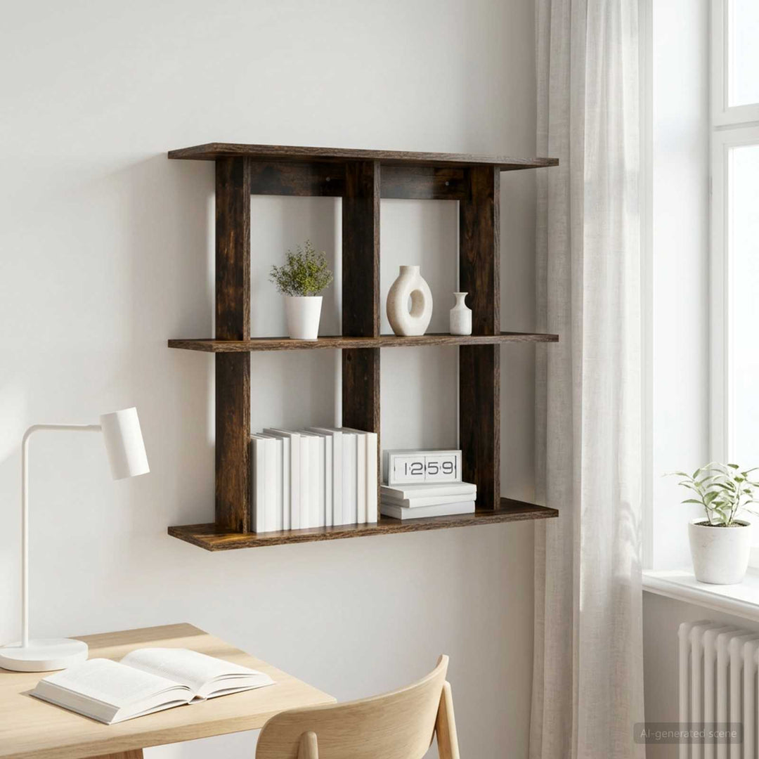 Væghylde Vægmonteret Røget eg 100 x 20 x 75 cm Konstrueret træ